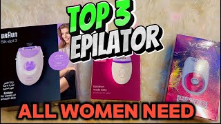 Best epilator for women 2024  Top 3 epilator for woman hair removal  braun  Philips VGR review [upl. by Aedni231]