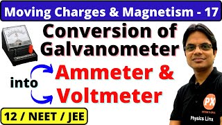 Moving Charges amp Magnetism 17 Conversion of Galvanometer into Ammeter and Voltmeter For 12NEETJEE [upl. by Edik]