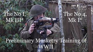 The No 1 Mk III and the No 4 Mk I Musketry of WWII  Preliminary Training [upl. by Ibmab]