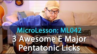 3 Awesome major pentatonic licks that you can use Major Pentatonic Scale Guitar Lesson  ML042 [upl. by Eihpos777]