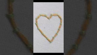 Couching stitch heart Sign hand embroidery tutorial shorts video [upl. by Peltz]