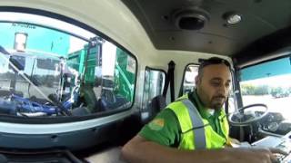 360° Video  Interior of a Waste Management Truck [upl. by Aryc]