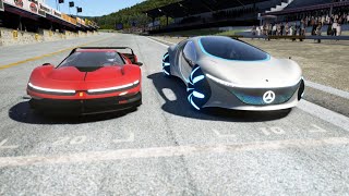 MercedesBenz Vision AVTR vs Ferrari F42 Concept at Old SPA [upl. by Scheck267]