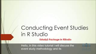 Event Study using R with estudy2 PackageAwais Research School [upl. by Siuqaj]