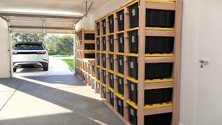 How to Build a 5x4 Garage Tote Rack for 27Gallon Storage Totes [upl. by Levi]