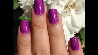 Facil diseño morado para uñas cortas  estampado [upl. by Jorgenson]