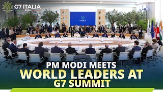 PM Modi meets the Pope and other world leaders at G7 Summit in Italy [upl. by Kentiggerma294]