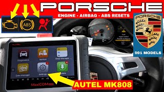 Porsche 991 Engine Airbag amp ABS DiagnoseReset with Autel MK808 [upl. by Kyriako993]