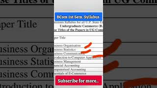 BCom 1st semester syllabus  NEP 2020  MGKVP [upl. by Dabbs]