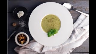 Raneens Table Broccoli Soup with goat cheese شوربة البروكولي [upl. by Obadias844]