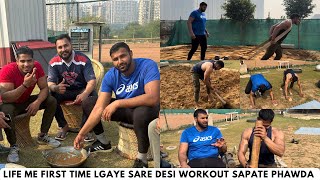 life me first time lgaye desi workout  badam ragda and desi ghee ka hlwa with maxdesifitness [upl. by Rowan997]