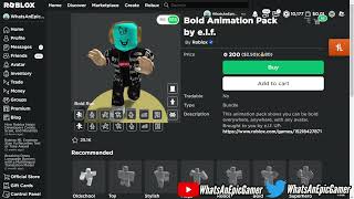 ROBLOX NEW Zesty Animation Package Bold Animation Pack [upl. by Reltuc11]