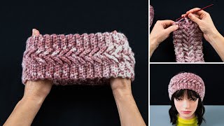 Easy crochet headband step by step tutorial [upl. by Aihsena380]