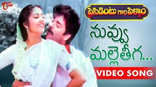 President Gari Pellam Songs  Nuvvu Malleteega  Nagarjuna  Meena [upl. by Llednar]