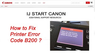 How To Fix Canon Printer B200 Error Code  printer canon [upl. by Rolyak]