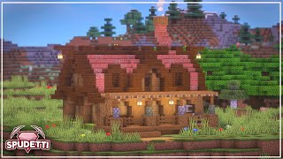 Minecraft Lakeside Cottage Relaxing Tutorial No Commentary [upl. by Donelu]