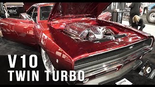 V10 twin turbo Dodge Charger RTR  SEMA 2017 [upl. by Ludvig]