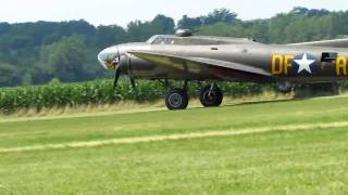 B17 Memphis Belle Touches Down at Geneseo [upl. by Ynatil495]