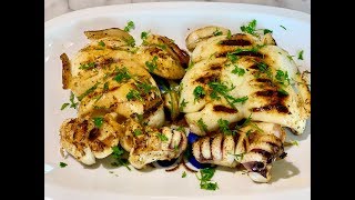 Seppie alla Griglia Ricetta Gustosa e Semplice  Grilled Cuttlefish Tasty and Simple Recipe [upl. by Anerbes]