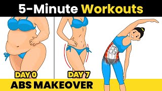 5 Minute ABS MAKEOVER Belly Fat and Thighs Workout to Lose Weight at Home Fast [upl. by Lattie300]