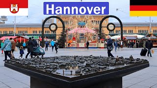 Germany Hannover walking tour in city centre and wintermarkt 4K [upl. by Duma]