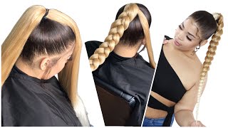 Less than 10mins Braided Ponytail With Braiding Hair [upl. by Ffoeg186]