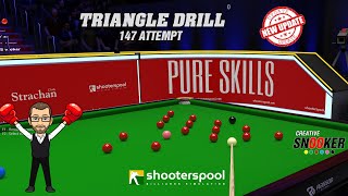 ShootersPool  New Update  Triangle Snooker Drill 147 Maximum attempt [upl. by Llednik]