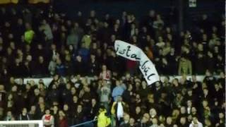 manchester united fans taunt leeds united fans with an istanbul banner  elland road [upl. by Kulda594]