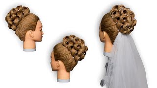 KLASICKÝ SVATEBNÍ ÚČES SE ZÁVOJEM DRDOLVÝČES PRO DLOUHÉ VLASYCLASSIC WEDDING HAIRSTYLE WITH VEIL [upl. by Alur]