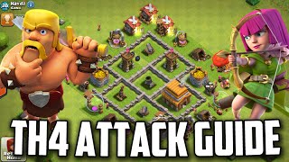 TH4 Attacking GuideTutorial WarTrophy Farming  Clash Of Clans [upl. by Kcinnay836]