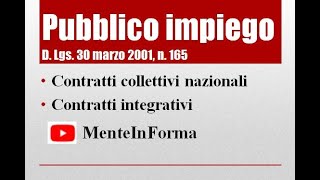 Testo Unico Pubblico Impiego D Lgs n 165 del 2001 Parte 8  contratti collettivi nazionali [upl. by Quiteris]