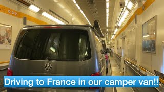 Driving from England to France via Euro tunnel in our VW Campervan [upl. by Pradeep]