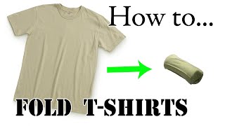 How to Fold TShirt for Vacation Ranger Roll  Efficient Compact SpaceSaving Army Packing Hack [upl. by Solrac]