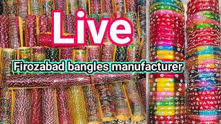 glass bangles manufacturers in India firozabad bangles wholesale barkati bangle store Live [upl. by Llertnov35]