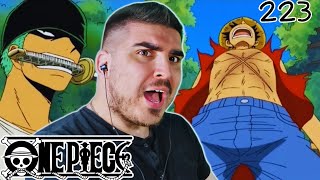 THATS GANNA LEAVE A SCAR ZORO CUTS LUFFY DOWN ONE PIECE EPISODE 223 REACTION [upl. by Raimes]