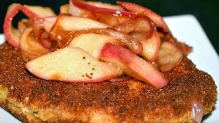 Reel Flavor  Breaded Pork Chops with Caramelized Apples [upl. by Ennailuj]