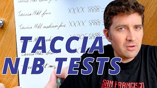 Brian Goulet Writes With ALL 11 Taccia Steel and Gold Fountain Pen Nibs [upl. by Lise]