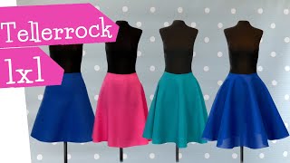 Tellerrock nähen 1x1  unterschiedliche Rockformen konstruieren  Rock Circle Skirts  mommymade [upl. by Grissom]