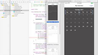 Create a calendar for iOS in Swift 4 and Xcode 9 [upl. by Ahsok]