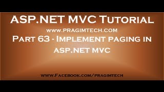 Part 63 Implement paging in asp net mvc [upl. by Elmajian]