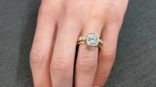 Elongated Cushion Cut Moissanite Solitaire Ring 14K Yellow Gold Engagement Ring Bezel Setting ring [upl. by Favian]