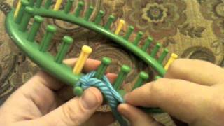 How to Drawstring Cast on a round loom Loom Knit [upl. by Frayda]