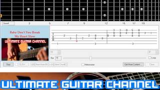 Guitar Solo Tab Baby Dont You Break My Heart Slow Vonda Shepard [upl. by Wsan]