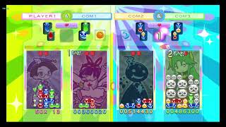 Puyo Puyo 20th Anniversary Wii Klug amp White Feli VS Ecolo amp Satan Pair Puyo Mode [upl. by Saxon]