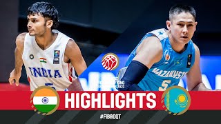 IND 🇮🇳 v KAZ 🇰🇿  Basketball Game Highlights  FIBA Olympic PreQualif Tournament 2023 Syria [upl. by Oiligriv]