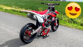 FINALLY A SUPERMOTO 😍 REVEAL Honda CRF450R Supermoto Build 3 [upl. by Naasah]