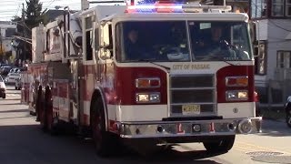 Passaic Fire Department Tower Ladder 1 Responding 92516 [upl. by Russian]