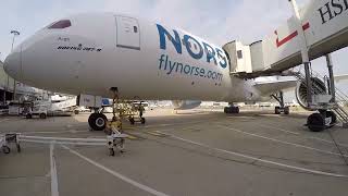 Ramp Agent POV  Norse Atlantic Airways 7879 stand arrival and off load [upl. by Ahsitruc]