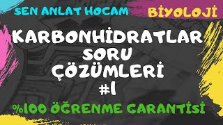 KARBONHİDRATLAR SORU ÇÖZÜMLERİ 1  TYT BİYOLOJİ  ✅ [upl. by Nessah]