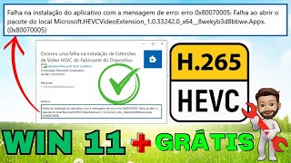 ✅ Instalar Codec HEVC no Windows 11 GRÁTIS  Extensões de Vídeo HEIC H265 [upl. by Kolnos]